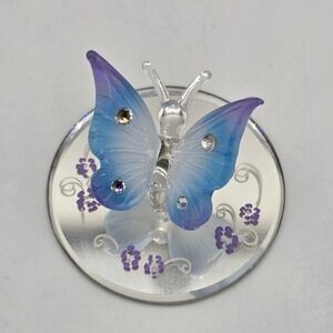 Glass Baron Blue & Purple Butterfly Crystal Accented Glass Figurine Swarovski